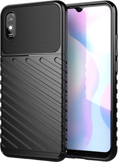Coverup Hoesje - Geschikt voor Xiaomi Redmi 9A Hoesje - Coverup Rugged Shield TPU Back Cover - Zwart