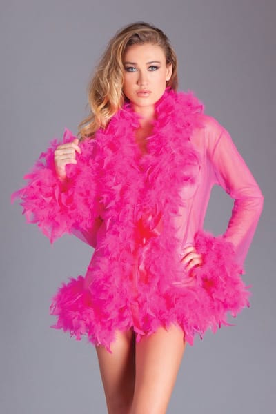 Be Wicked - Kimono Met Veren - Roze - One Size
