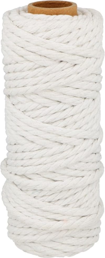 Wit katoenen koord 25 m x 6 mm - Artemio