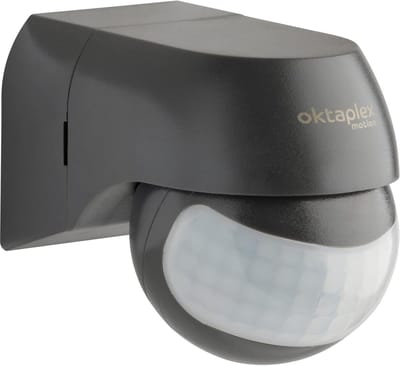 Bewegingsmelder Set - PIR Sensor - Buitenverlichting Activeren - 180 Graden Hoek - 2 Stuks - Antraciet
