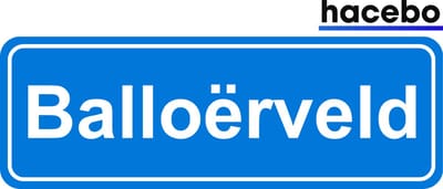 Hacebo - Plaatsnaam Sticker - 29x10 CM - Balloërveld sticker - Verkeersborden sticker - grappige cadeaus - Balloërveld