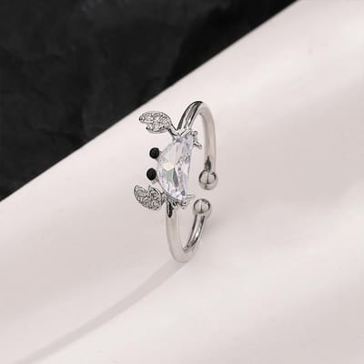 Creatief Ontwerp Kristallen Krab Roestvrij Staal Openingsringen Voor Vrouwen Prachtig Schattig Zee Dieren Vinger Accessoire Sieraden Cadeaus resizable