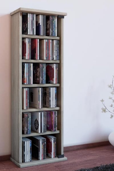 Houten CD DVD-standaard plank kabinet opslag staande plank Vetro glazen deur