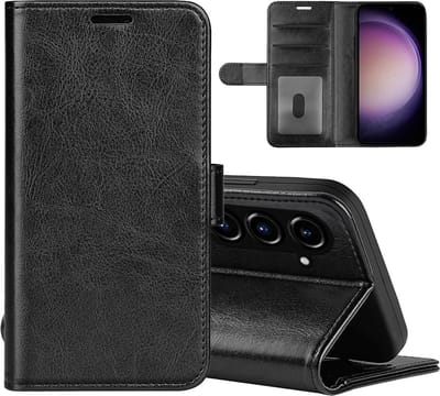 MobyDefend Hoesje - Geschikt voor Samsung Galaxy S23 FE - Wallet Book Case (Sluiting Achterkant) - Zwart