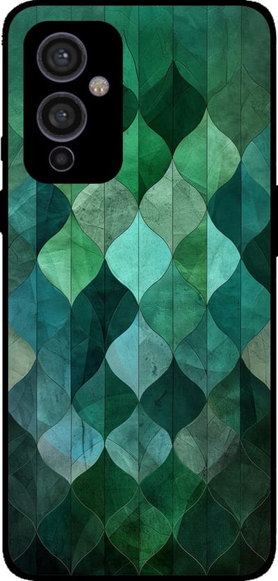 Smartphonica Telefoonhoesje Geschikt voor OnePlus 9 met groene bladeren opdruk - TPU backcover case green leaf design - Groen geschikt voor OnePlus 9