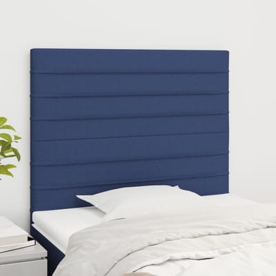 vidaXL - Hoofdbord - blauw - 90x5x118/128 - cm - stof