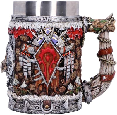 Dailygoods- Bierpul 1 Liter - Tankard - Wereld van Warcraft - Horde - Schokbestendig - Perfect voor fans