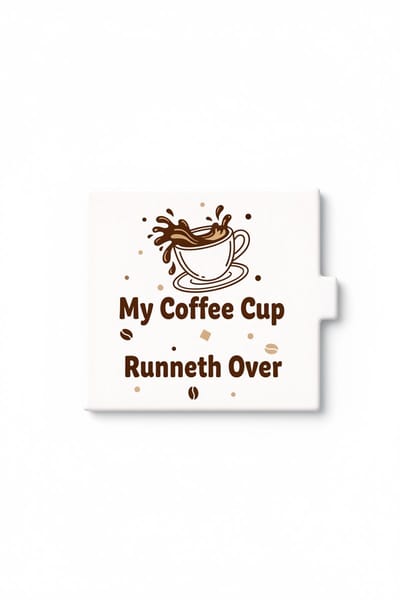 Grappige Koffiekop Keramische Tegel – My Coffee Cup Runneth Over Decoratieve Cadeau Tegel voor Koffieliefhebbers