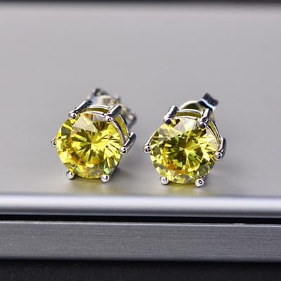 Luxe Geel Rood Aaa Zirkoon Oorknopjes Voor Vrouwen Mode Gouden Oorbellen Voor Dames Sieraden Accessoires gray