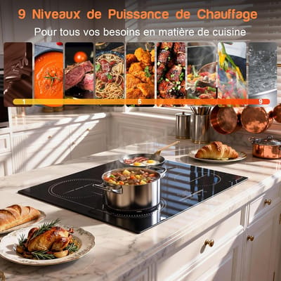 Inductiekookplaat - Flexzones Kookplaat - Snel Koken - Energiezuinig Koken - 60 cm Breed - Zwart