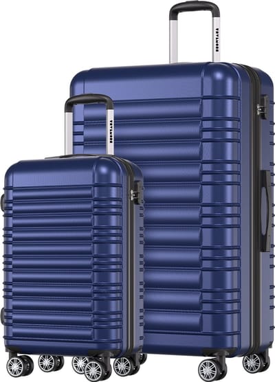 TRVLMORE Kofferset - 2 Delig - 38L Handbagage + 110L Ruimbagage - Lichtgewicht - Trolley - Reiskoffer Set - Donkerblauw