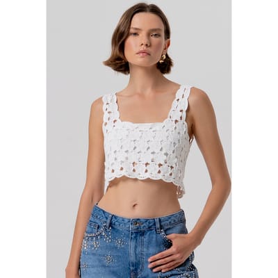 top in kant vrouw creme