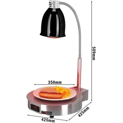GGM Gastro Warmhalteplatte Edelstahl mit Infrarot-Wärmelampe - 650 Watt Zilver