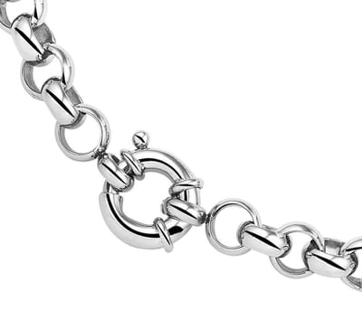 YO&NO - Ketting - Staal - Jasseron - 9mm - 45cm - Sieraden vrouw - Stainless steel