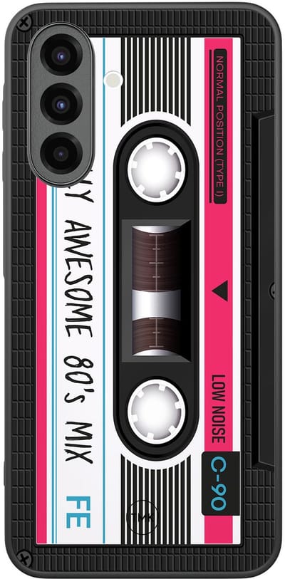 Hoesje geschikt voor Samsung Galaxy A26 - Cassette - Zwart - TPU case - Print - Hardcase zwart telefoonhoesje