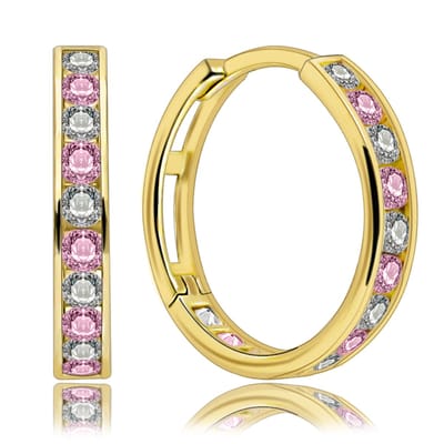 Juwelier Zwartevalk - 14 karaat gouden oorbellen met zirkonia 12.111.066/18 mm--