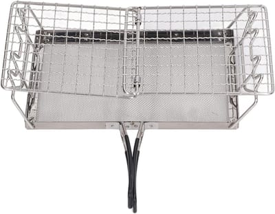 Camping Broodrooster - Outdoor Toastrek - Brood Roosteren - Opvouwbaar Ontwerp - 20 x 13.5 cm - Zilver