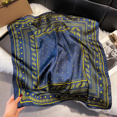 70*70cm Zijde Satijn Haar Sjaal Vrouwen Zakdoek Bedrukt Vrouwelijke Vierkante Bandana Kleine Nek Sjaal Hijab Dame Meisje gray
