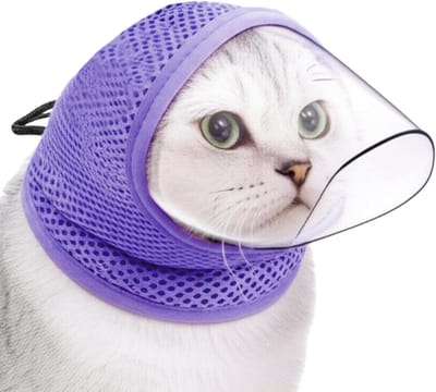 Kattenmuilkorf - Kattenmasker Verzorging - Veilig Verzorgen - Ademend Mesh Ontwerp - Verstelbaar - Paars