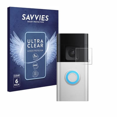 Savvies - Screenprotector voor Ring Battery Video Doorbell Pro - Folie Beschermfolie transparant 6 Stuks