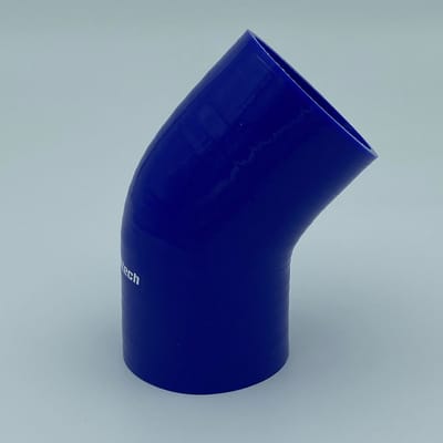 45 Graden bochten silicone - Blauw, 6,5mm