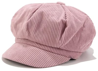 WiseGoods Premium Ribstof Pet Vrouw - Verstelbare Dames Petten Octagonaal Design - Casual Herfst En Winter Stijl - Cap Roze