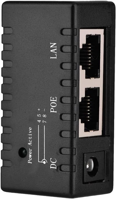 Netwerk Adapter - Ethernet Splitter - Stroom Toevoegen - Compact Ontwerp - 5.8 x 2.8 cm - Zwart