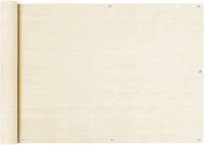 vidaXL - Balkonscherm - 75x500 - cm - HDPE - crèmekleurig
