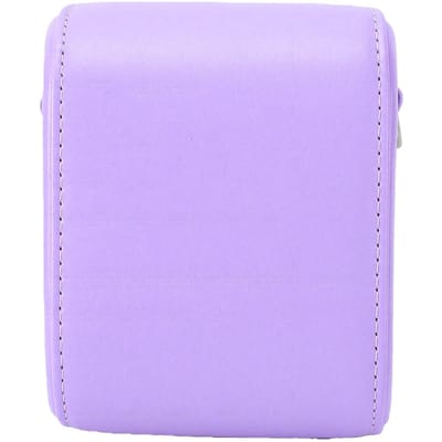 Étui d'appareil photo compatible Polaroid Go Vintage en cuir PU Sac de rangement pour appareil photo Fermeture magnétique Sangle réglable pour le voyage violet
