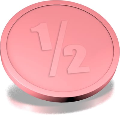CombiCraft Plastic 1/2 Consumptiemunten Baby Roze - Ø29mm - 250 stuks