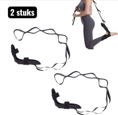 2 stuks - Spanbanden - Fysiotherapie Rekband - Adjustabele Revalidatieband voor Enkel, Knie en Heup - Geschikt voor Yoga, Sportherstel en Neurologisch Herstel - Zwart
