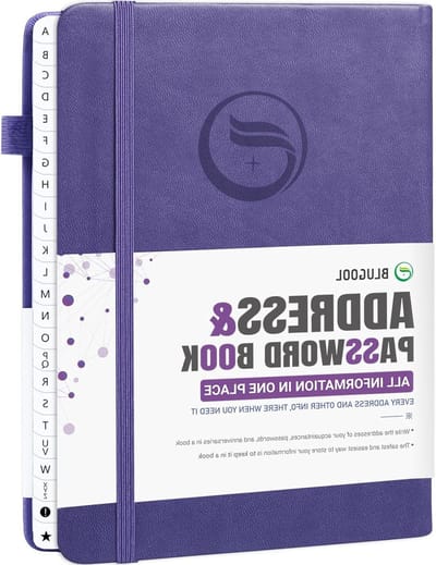 Adresboek Grote Hardcover - Contactenboek Telefoonnummers - Alles Organiseren - Alfabetische A-Z Tabs - 18x25 cm - Lichtpaars