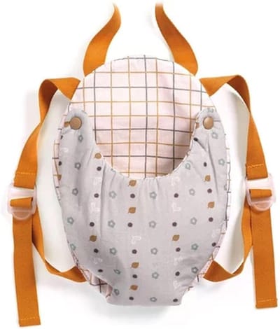 Poppen Babydrager - Draagzak Poppen - Poppen Verzorgen - Realistisch Spelen - 19 x 2 x 28 cm - Blauw Grijs
