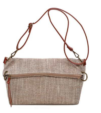 Ines Delaure - Trendy handtas - Keuze uit 2 verschillende hoogtes - Canvas - taupe