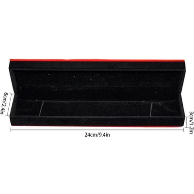 1 Stuks Rechthoekige Kettingdoos Klassieke Fluwelen Hanger Cadeaudoos Lange Ketting Sieraden Displaydozen voor Verloving Bruiloft black