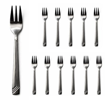 Gebaksvorkjes - set van 12 gebaksvorken - RVS - Vaatwasserbestendig - 15 cm