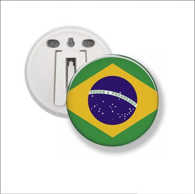 Button Met Clip 58 MM - Vlag Brazilië