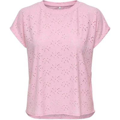 relaxed fit T-shirt met etskanteffect model 'SMILLA'