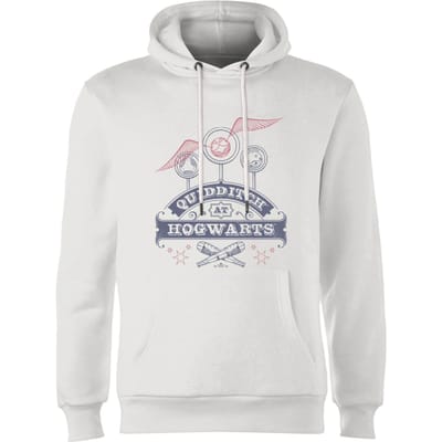 Harry Potter Quidditch At Hogwarts Hoodie - White - S