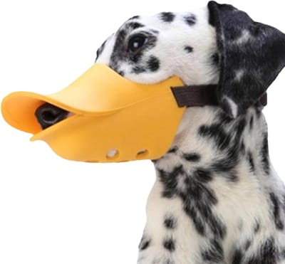 Hond Eend Mondkap - Hondensnuit Verstelbaar - Gedrag Verbeteren - Siliconen Huidvriendelijk - Maat XL - Geel