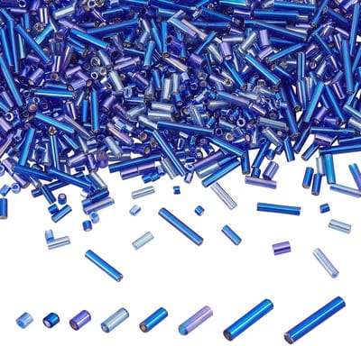 Kralen glazen bugel kralen blauwe bugel rocailles gemengde grootte buis rocailles ambachtelijke kralen assortiment kralen voor sieraden maken gat: 0,5-1,2 mm