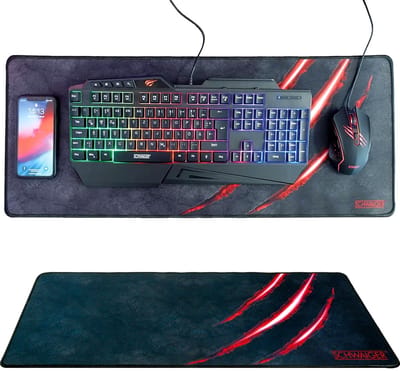 Schwaiger Gaming PC Deskpad Muismat XXL Toetsenbord Muis Mouse Pad Mat Onderlegger