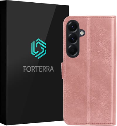 Hoesje Geschikt voor Samsung Galaxy A37 - Luxe Bookcase - Walletcase Hoes - Portemonnee - Cover - Rosé goud