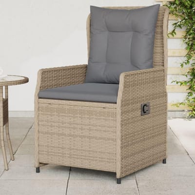 Tuinstoelen - Fauteuils buiten - Ontspannen in de tuin - Verstelbare rugleuning - 2 stuks - Beige