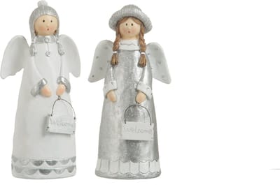 J-Line Engel Muts Poly Wit/Gr L Ass2 - 2 stuks
