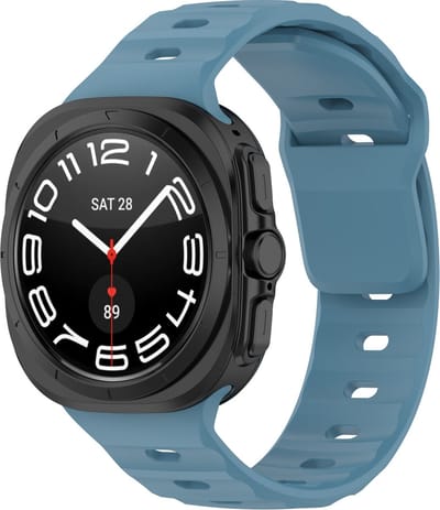 Strap-it Outdoor siliconen smartwatch bandje - geschikt voor de Samsung Galaxy Watch Ultra 2 (2026) / Ultra (2024/2025) - grijsblauw