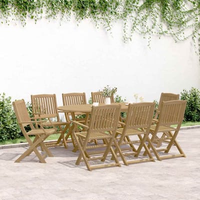 vidaXL - Opklapbare - stoelen, - 8 - stuks, - 54,5 - x - 58 - x - 90 - cm, - massief - acaciahout.