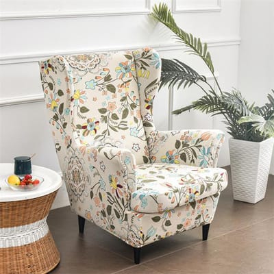 Bloemenprint Oorfauteuilhoes Stretch Wingback Fauteuilhoezen Scandinavisch Verwijderbaar Relax Bankhoes Meubelbeschermhoes