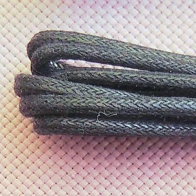 1 paar zwarte wax schoenveters 90cm zwart dun rond Bergal 8809