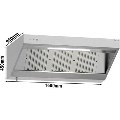 GGM Gastro Wandhaube mit Motor - 1600mm - mit Regler, Filter & Lampe